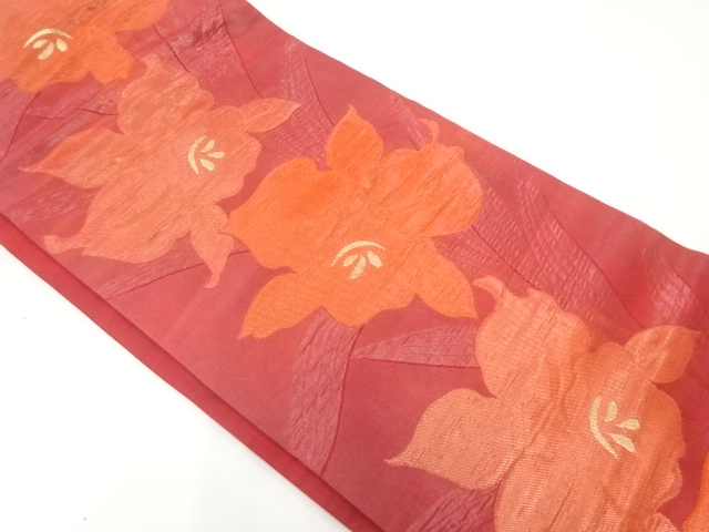 JAPANESE NAGOYA OBI / WOVEN FLOWER